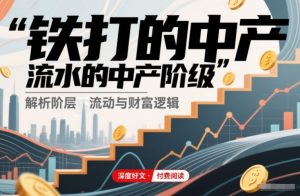 付费文章：铁打的中产，流水的中产阶级创客联盟总站-闲云创业网-老谢轻创网-中创网-福缘网-冒泡网-资源之家-魔方项目库阳明新网创